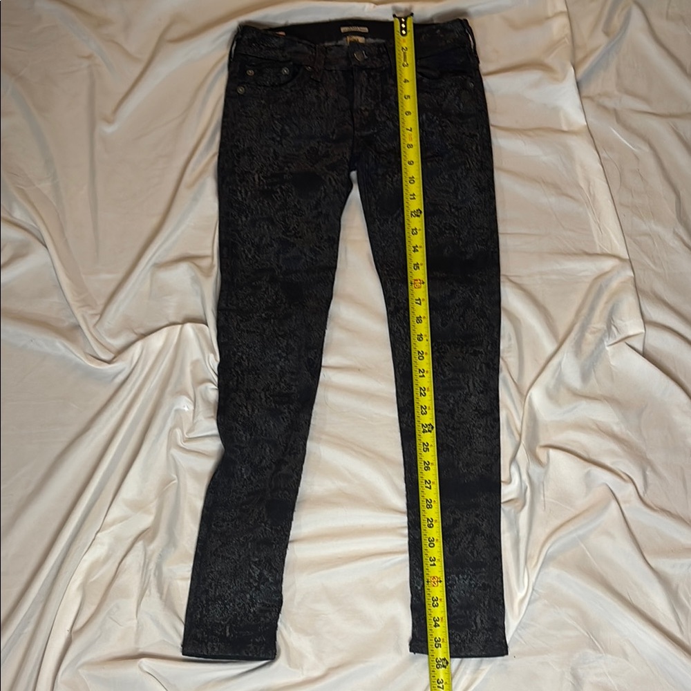 True religion Casey low rise super skinny  Patterned Jeans size 24 - Picture 5 of 8